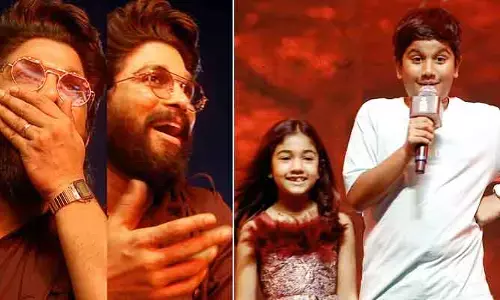 Pushpa-2  ప్రీ రిలీజ్ ఈవెంట్లో ఐకాన్‌స్టార్ పిల్లలు క్యూట్ వ్యాఖ్యలు.. మరోసారి తెలుగు పద్యం చెప్పిన అర్హ..!