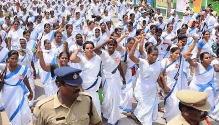 ప్రభుత్వానికి తమ తడాఖా చూపిస్తాం : ఆశావర్కర్లు ప్రభుత్వానికి తమ తడాఖా చూపిస్తాం : ఆశావర్కర్లు