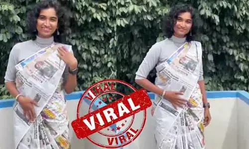 Trending: న్యూస్ పేపర్లతో చీర కట్టిన యువతి.. సోషల్ మీడియాలో వీడియో వైరల్