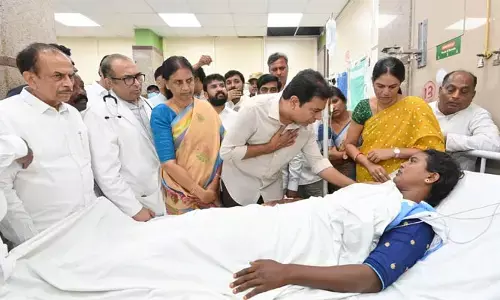KTR: గాయపడ్డ ఆశా వర్కర్‌ను పరామర్శించిన కేటీఆర్.. ఉస్మానియా ఆసుపత్రి వద్ద ఉద్రిక్తత