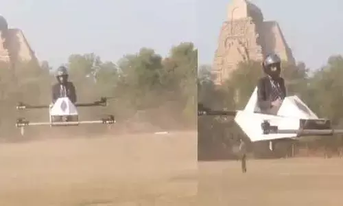 Drone taxi : ఇంటర్ విద్యార్థి మేథో సృష్టి..మనిషి ప్రయాణించే డ్రోన్ తయారీ