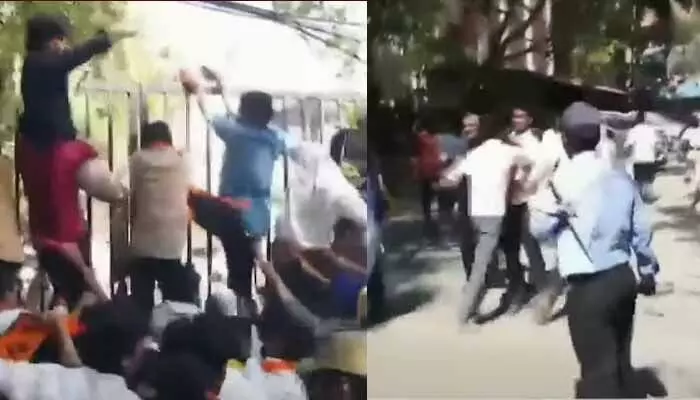 ABVP: ఉన్నత విద్యా మండలి కార్యాయం ఎదుట ఉద్రిక్తత.. ఏబీవీపీ మెరుపు ముట్టడి ABVP: ఉన్నత విద్యా మండలి కార్యాయం ఎదుట ఉద్రిక్తత.. ఏబీవీపీ మెరుపు ముట్టడి