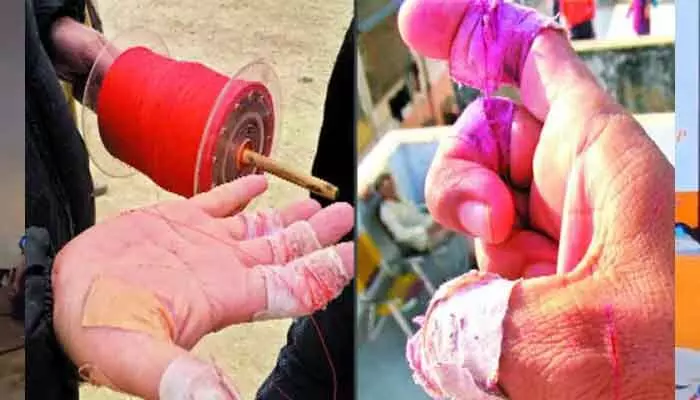 Chinese Manja :పాతబస్తీలో టాస్క్ ఫోర్సు దాడులు..చైనా మంజా పట్టివేత Chinese Manja :పాతబస్తీలో టాస్క్ ఫోర్సు దాడులు..చైనా మంజా పట్టివేత