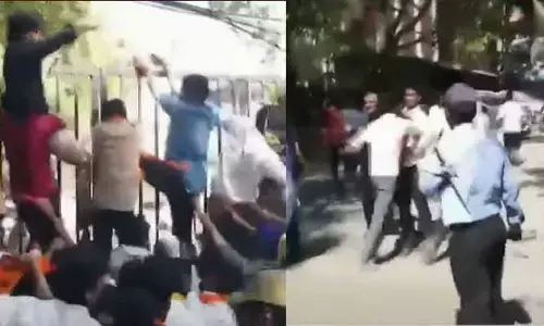 ABVP: ఉన్నత విద్యా మండలి కార్యాయం ఎదుట ఉద్రిక్తత.. ఏబీవీపీ మెరుపు ముట్టడి