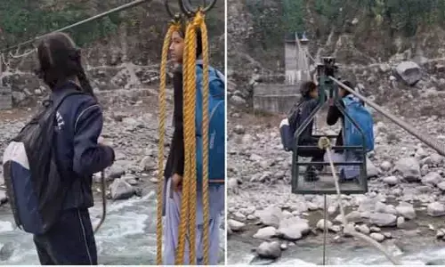 Girls Adventure :  బడి కోసం బాలికల సాహసం...నిత్యం ప్రాణాలతో చెలగాటం
