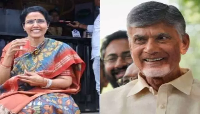సీఎం చంద్రబాబుకు నారా భువనేశ్వరి స్వీట్ వార్నింగ్! సీఎం చంద్రబాబుకు నారా భువనేశ్వరి స్వీట్ వార్నింగ్!