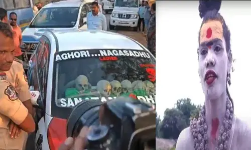 Aghori:వేములవాడ ఆలయంలోని  దర్గాను కూల్చివేస్తానని అఘోరీ హల్‌చల్!