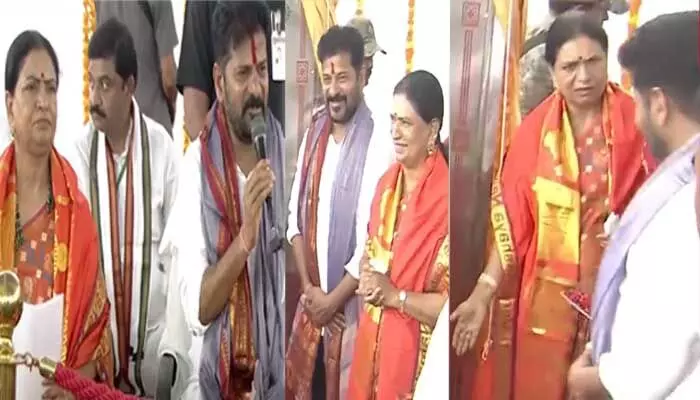 CM tour: ఒకే వేదికపై రేవంత్ రెడ్డి, డీకే అరుణ.. సీఎం జిల్లా పర్యటనలో ఆసక్తికర పరిణామం CM tour: ఒకే వేదికపై రేవంత్ రెడ్డి, డీకే అరుణ.. సీఎం జిల్లా పర్యటనలో ఆసక్తికర పరిణామం