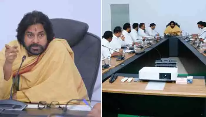 అమరావతిలో జనసేన పార్టీ శాసనసభా పక్ష సమావేశం ప్రారంభం అమరావతిలో జనసేన పార్టీ శాసనసభా పక్ష సమావేశం ప్రారంభం