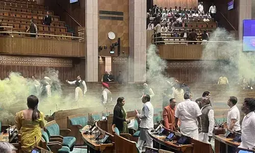 Smoke Bomb Attack : పార్లమెంటులో స్మోక్ బాంబుల దాడి