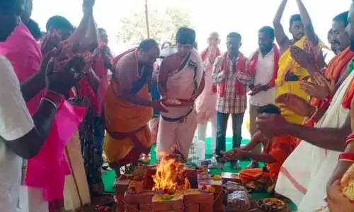 పెద్దమ్మ తల్లి ఆలయ నిర్మాణానికి భూమి పూజ