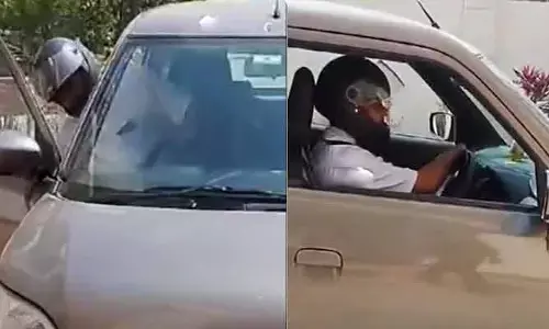 కారుకు చలానా వేసిన పోలీసులకు షాక్ ఇచ్చిన డాక్టర్.. వీడియో వైరల్