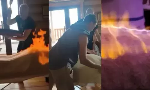 Viral Video: ఓరిని దుంపలు తెగ.. మంటలతో మసాజ్‌.. ఈ వీడియో చూశారా?