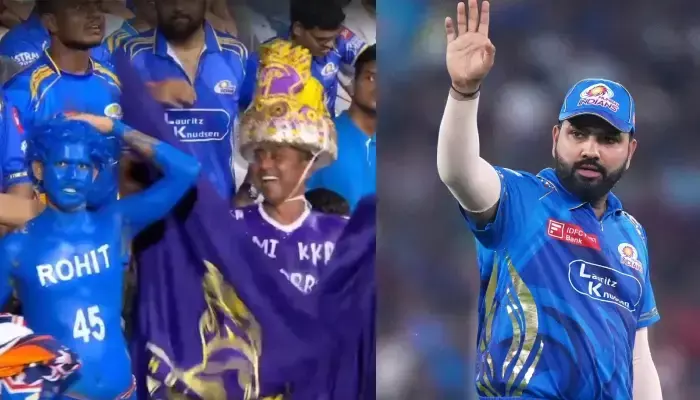 రోహిత్ శర్మ ఫ్యాన్ ను ర్యాగింగ్ చేసిన KKR...!