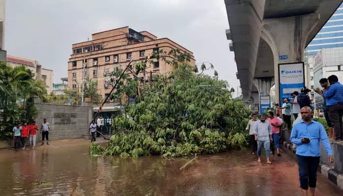 హైదరాబాద్ వ్యాప్తంగా దంచికొట్టిన వర్షం.. ఎక్కడికక్కడ స్తంభించిన ట్రాఫిక్ హైదరాబాద్ వ్యాప్తంగా దంచికొట్టిన వర్షం.. ఎక్కడికక్కడ స్తంభించిన ట్రాఫిక్
