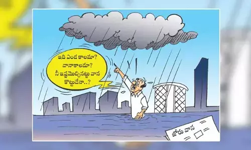 Disha Cartoon: హలో వర్షం.. నీ ఇష్టమొచ్చినప్పుడు కొట్టుడేనా?