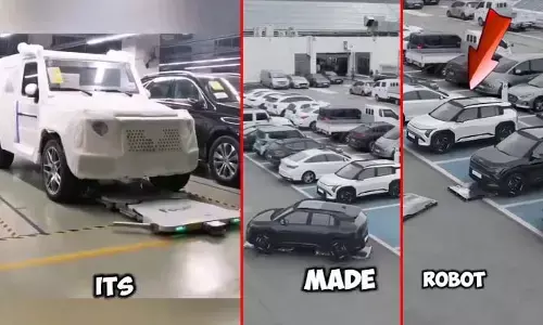 Viral video : Its amazing.. పార్కింగ్ రోబోట్స్ కూడా వచ్చేశాయ్‌గా..!!