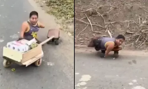 Viral Video: చేతులు లేవు..కాళ్లూ లేవు.. అయినా పోరాటం ఆగలేదు.. ఈ వీడియో చూస్తే గూస్‌బంప్స్‌ గ్యారెంటీ!