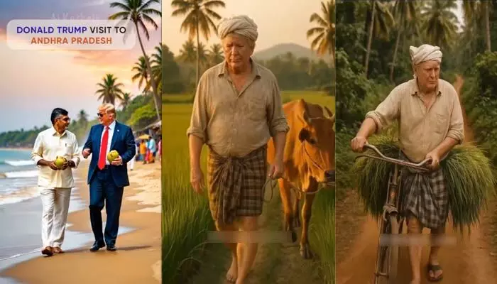 AI Video: ఏపీని సీఎంతో కలిసి డొనాల్డ్ ట్రంప్ సందర్శిస్తే..? భారత రైతులా! ఏఐ మాయాజాలం AI Video: ఏపీని సీఎంతో కలిసి డొనాల్డ్ ట్రంప్ సందర్శిస్తే..? భారత రైతులా! ఏఐ మాయాజాలం