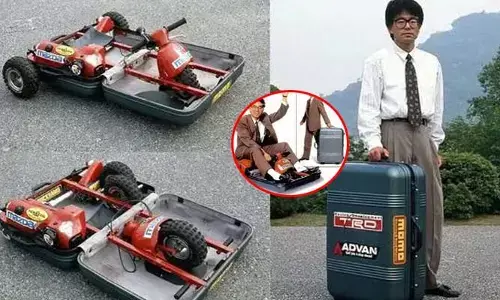 viral news : వావ్ సూట్ కేస్‌నే కారుగా మార్చేశారుగా..!