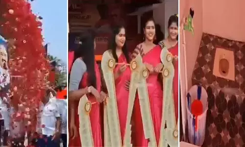టాయిలెట్ ఓపెనింగ్‌కు బుల్డోజర్‌! అమ్మాయిలు నోట్ల దండలు.. డీఎంకే ఎమ్మెల్యే హంగామా!