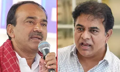 ‘ఊరికే అరవకు.. దమ్ముంటే అక్కడికి రా’: కేటీఆర్‌కు ఈటల సవాల్