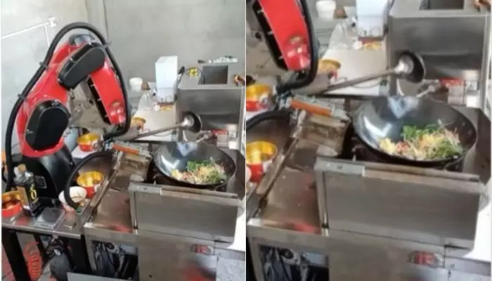 Viral Video: ఈ రోబో ఆమ్లెట్ ఎలా వేస్తుందో మీరే చూడండి.. భలే ముచ్చటగా ఉంది కదూ! Viral Video: ఈ రోబో ఆమ్లెట్ ఎలా వేస్తుందో మీరే చూడండి.. భలే ముచ్చటగా ఉంది కదూ!