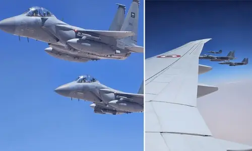 Flying high: సౌదీలో ప్రధానికి అరుదైన గౌరవం.. మోడీ విమానానికి F-15 యుద్ధ విమానాలతో ఎస్కార్ట్