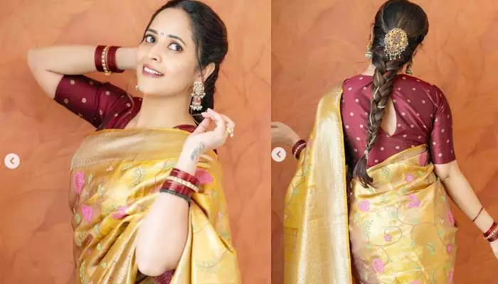 anasuya: రొమాంటిక్ క్యాప్షన్తో రంగమత్త పోస్ట్.. పట్టు చీరలో టెమ్ట్ చేస్తోన్న ఫొటోలు వైరల్ anasuya: రొమాంటిక్ క్యాప్షన్తో రంగమత్త పోస్ట్.. పట్టు చీరలో టెమ్ట్ చేస్తోన్న ఫొటోలు వైరల్