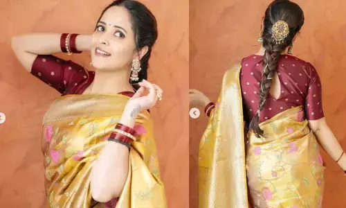 anasuya: రొమాంటిక్ క్యాప్షన్‌తో రంగమత్త పోస్ట్.. పట్టు చీరలో టెమ్ట్ చేస్తోన్న ఫొటోలు వైరల్