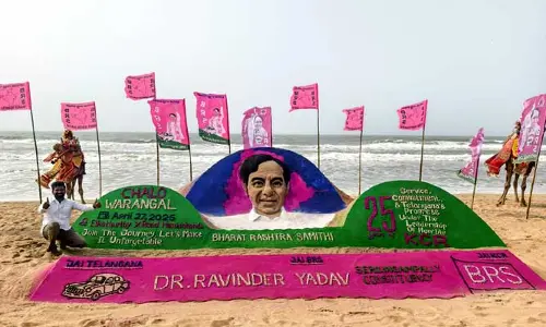 పూరీ బీచ్‌‌లో కేసీఆర్‌ సైకత శిల్పం.. BRS శ్రేణులకు MLC కవిత కీలక పిలుపు