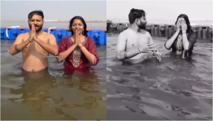 Viral Video: కుంభమేళాలో దరిద్రం పోయిందనుకుంటే ఇలా తగులుకుందేటిరా.. పాపం అమాయకపు భర్త Viral Video: కుంభమేళాలో దరిద్రం పోయిందనుకుంటే ఇలా తగులుకుందేటిరా.. పాపం అమాయకపు భర్త