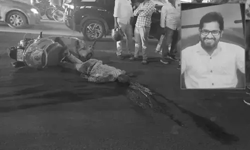 వాటర్ ట్యాంకర్ ఢీకొని వ్యక్తి మృతి...మియాపూర్‌లో దుర్ఘటన
