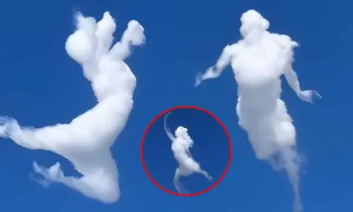 Viral video : ఆకాశం అమ్మాయైతే.. ఇట్లనే ఉంటదేమో..! మీరే చూడండి!!