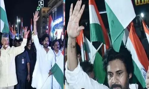Pawan Kalyan: పవన్ చేతిపై టాటూ.. తిరంగ ర్యాలీలో పవన్‌ కల్యాణ్‌వైపే అందరిచూపు