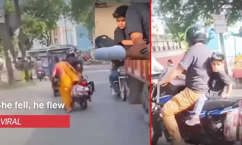 Viral video : బండి మీద వెళ్తుండగా ఒక్కసారిగా దూకేసిన భార్య.. మరీ అట్ల చేస్తే ఎట్లా బ్రో.. అంటూ భర్తను తిట్టిపోస్తున్న నెటిజన్లు !