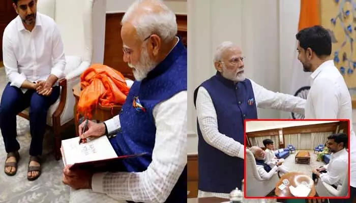 ప్రధాని మోదీతో లోకేష్ భేటీ.. యువగళం కాఫీ టేబుల్ బుక్ ఆవిష్కరణ ప్రధాని మోదీతో లోకేష్ భేటీ.. యువగళం కాఫీ టేబుల్ బుక్ ఆవిష్కరణ