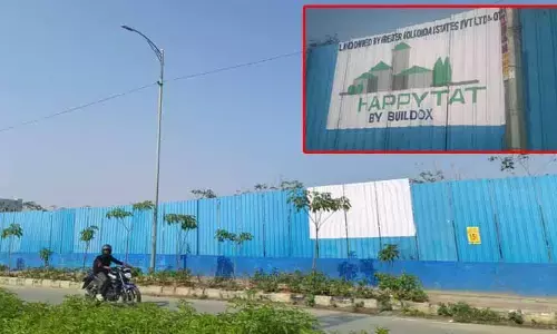 ప్రభుత్వ భూమిలో బిల్డాక్స్ డ్రామా.. రంగులద్ది ప్రాజెక్ట్ ప్రచారం