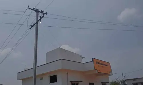 పగలే వెలుగుతున్న వీధి దీపాలు