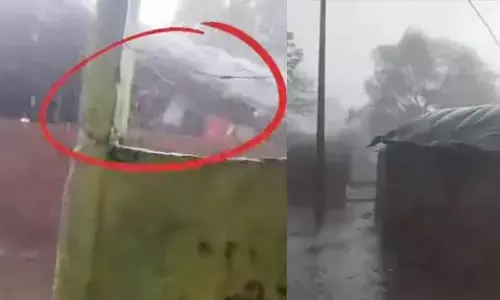 గాలి వాన బీభత్సం.. ఒక్కసారిగా గాల్లోకి ఎగిరిపోయిన చిన్నారులు(వీడియో)