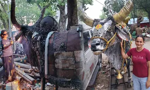 Iron Sculptures: జీవకళ ఉట్టిపడేలా బసవన్న విగ్రహం.. యువ కళాకారిణి నందిత అద్భుత సృష్టి