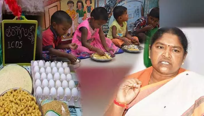 Seethakka: ఇకపై అంగన్వాడీ కేంద్రాల్లో ఎగ్ బిర్యానీ.. సీతక్క కీలక ప్రకటన Seethakka: ఇకపై అంగన్వాడీ కేంద్రాల్లో ఎగ్ బిర్యానీ.. సీతక్క కీలక ప్రకటన