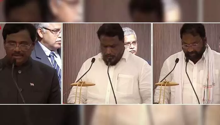 Raj Bhavan: కొత్త మంత్రులతో ప్రమాణస్వీకారం చేయించిన గవర్నర్.. హాజరైన CM రేవంత్ Raj Bhavan: కొత్త మంత్రులతో ప్రమాణస్వీకారం చేయించిన గవర్నర్.. హాజరైన CM రేవంత్