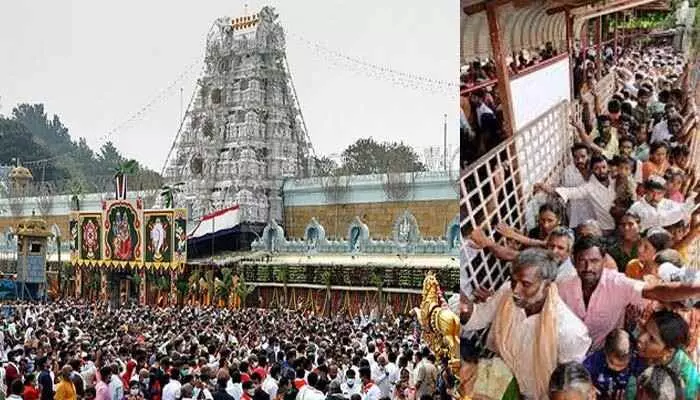 తిరుమలలో సర్వదర్శనం టోకెన్ల జారీ.. భక్తులకు తప్పని తిప్పలు తిరుమలలో సర్వదర్శనం టోకెన్ల జారీ.. భక్తులకు తప్పని తిప్పలు