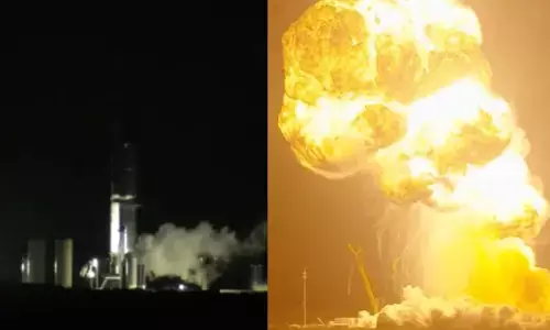 SpaceX: ఎలాన్‌ మస్క్‌.. స్పేస్ ఎక్స్ రాకెట్ ప్రయోగం విఫలం.. కేంద్రం వద్దే పెద్ద ఎత్తున ఎగిసిపడ్డ మంటలు