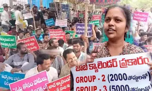2 లక్షల ఉద్యోగాలు ఇస్తానంటే నమ్మి ఓట్లు వేసినం.. ఇందిరాపార్కు వద్ద నిరుద్యోగ మహాగర్జన