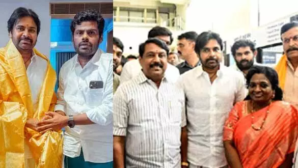 Madurai: పవన్ కల్యాణ్కు ఘన స్వాగతం.. శాలువా కప్పి సత్కారం Madurai: పవన్ కల్యాణ్కు ఘన స్వాగతం.. శాలువా కప్పి సత్కారం