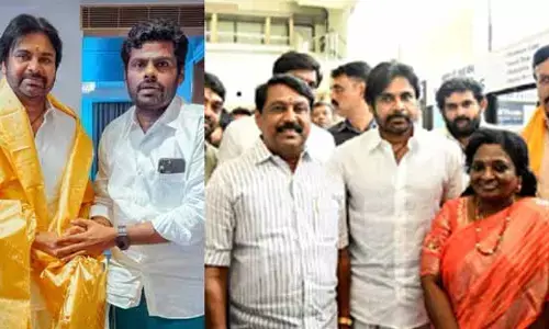 Madurai: పవన్ కల్యాణ్‌కు ఘన  స్వాగతం.. శాలువా కప్పి సత్కారం