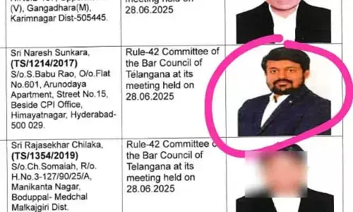 న్యాయవాది సుంకర నరేష్‌పై బార్ కౌన్సిల్ వేటు..