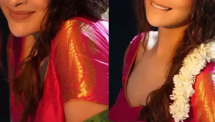 మల్లె పూలు పెట్టుకొని, చీర కట్టుతో మతిపోగొడుతున్న హాట్ బ్యూటీ  !